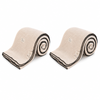SOGA 2 Pack Peach Flannel Polyester Throw Blanket 200x230cm