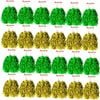 Green & Yellow Metallic Cheerleading Pom Poms – 24-Pack 12 Green Pairs & 12 Yellow Pairs Australia Day