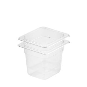 SOGA 1/6 GN Polycarbonate Food Pan 150mm Clear 2 Pack