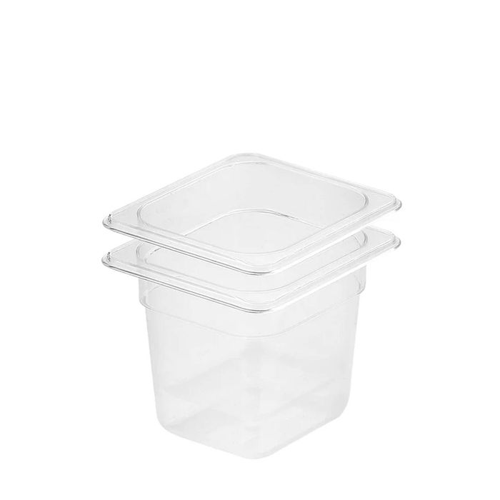 SOGA 1/6 GN Polycarbonate Food Pan 150mm Clear 2 Pack