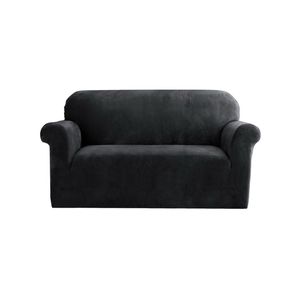 Artiss 2 Seater Sofa Cover Couch Cover Velvet Black
