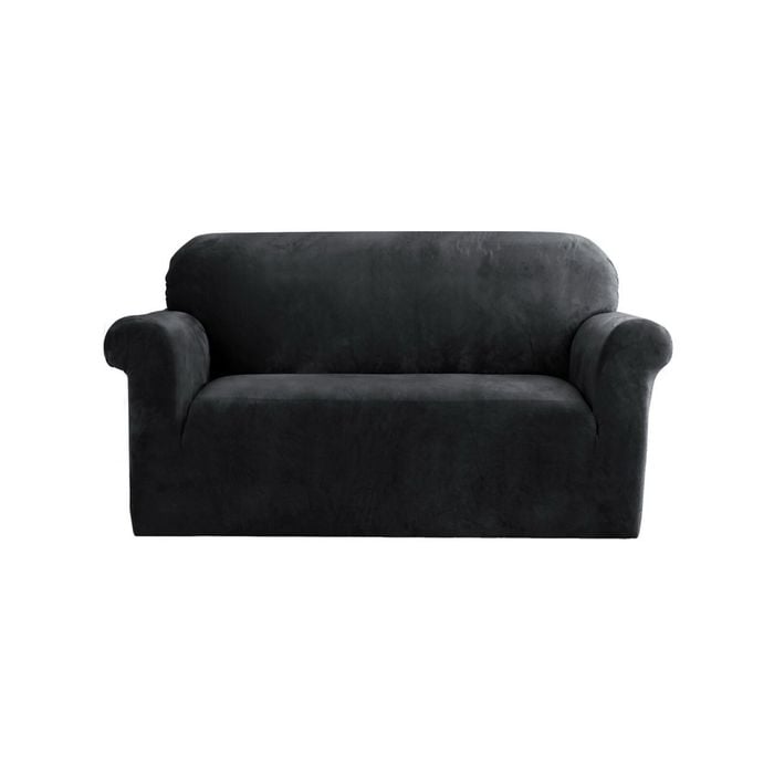 Artiss 2 Seater Sofa Cover Couch Cover Velvet Black