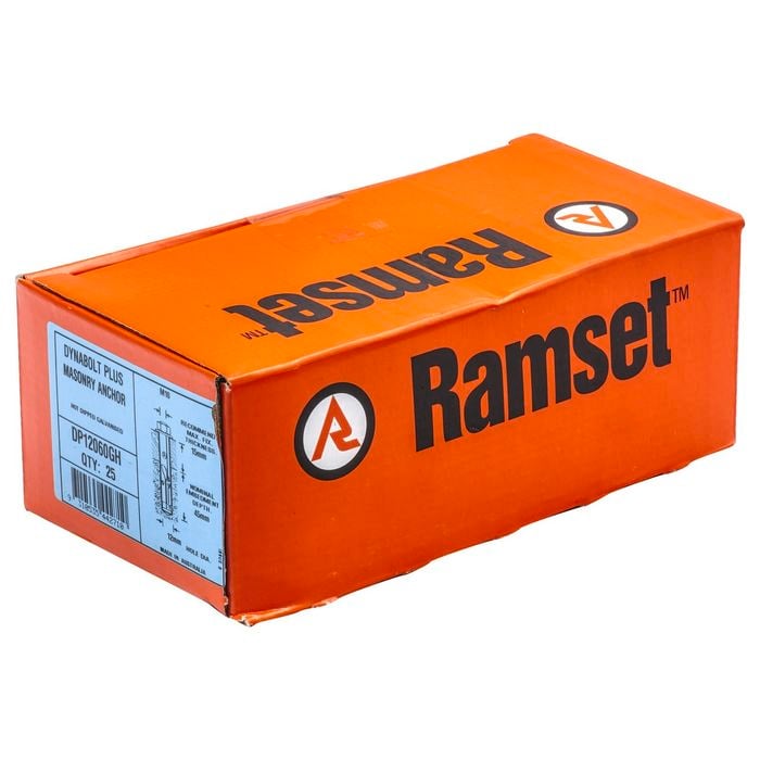 Ramset 12 x 60mm Galvanised DynaBolt Plus Hex Nut - 25 Pack