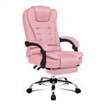 ALFORDSON Office Chair PU Leather Pink