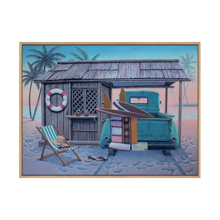 Artey | Love Shack - Framed Canvas - Natural Frame - 112 x 150cm