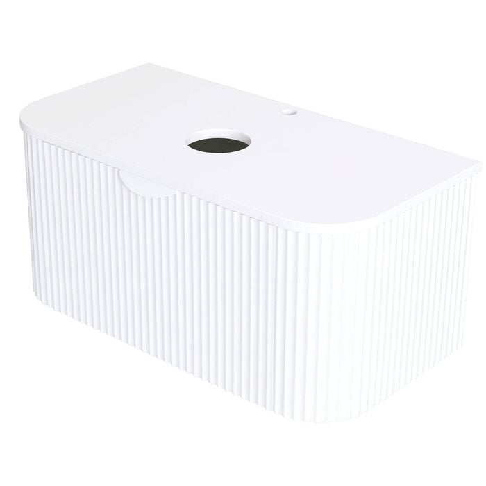 CIBO 900 White Ripple Luxe Vanity With Solid Surface Top