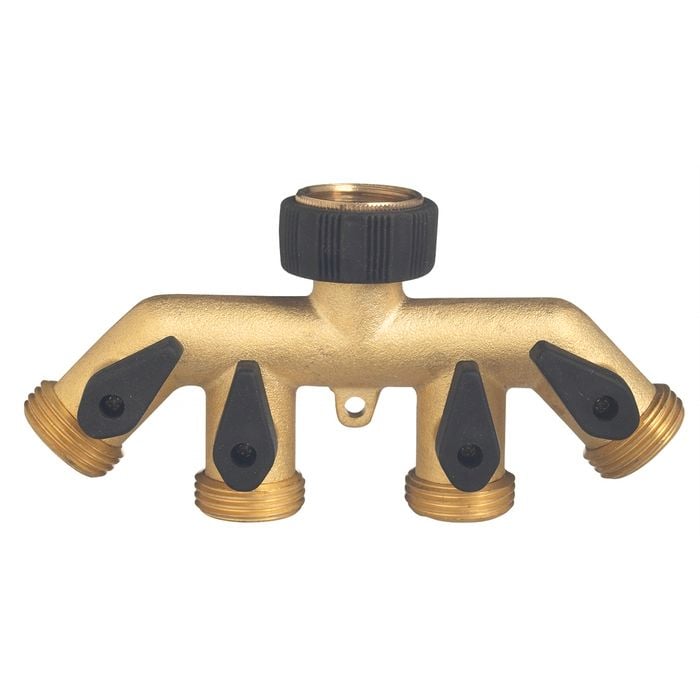 Pope Tap Adaptor 4-Way Screw on Brass