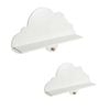 Costway 2Piece Floating Cloud Shelf Kid Wall Bookshelf Display Rack Hook
