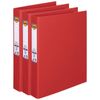 3x Marbig Pe/linen 3 D-ring 25mm A4 Binder File Document Organiser Holder Red