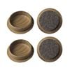 Surface Gard 44mm Dark Wood Effect Felt Base Round Castor Cup - 4 Piece