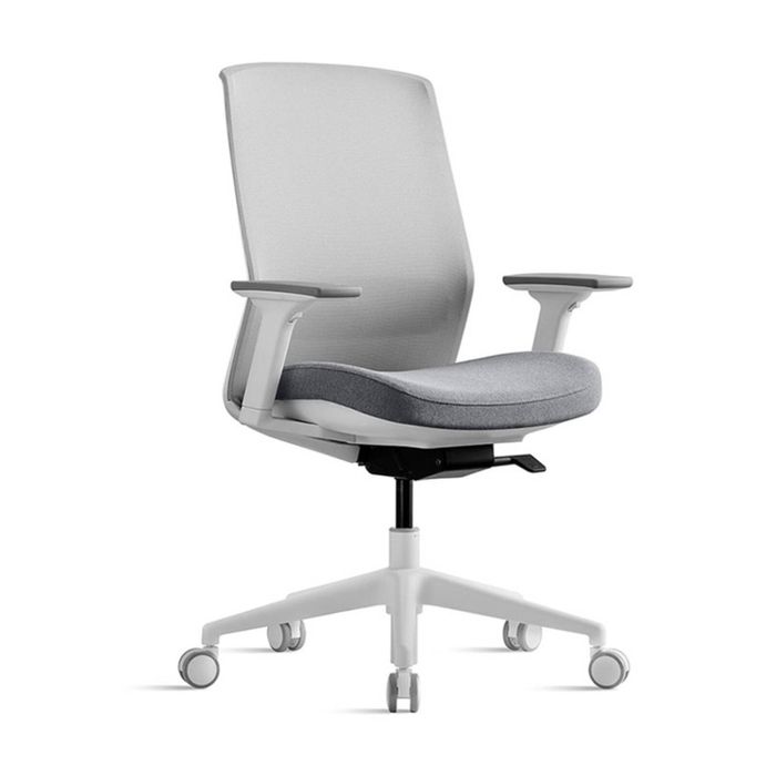 Sabia Willow Pre-Assembled White Office Chair Ergonomic Mesh Back With Armrests
