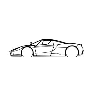 Ignite Laser Ferrari 2002 Enzo Silhouette Metal Wall Art Coated Black 23.6inch/60cm