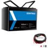 Gentrax 12v 100ah Lithium Battery, 2x 6m 50a Alternator Cable