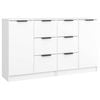 vidaXL 2x Sideboards White  Cupboard Cabinet Home Organiser