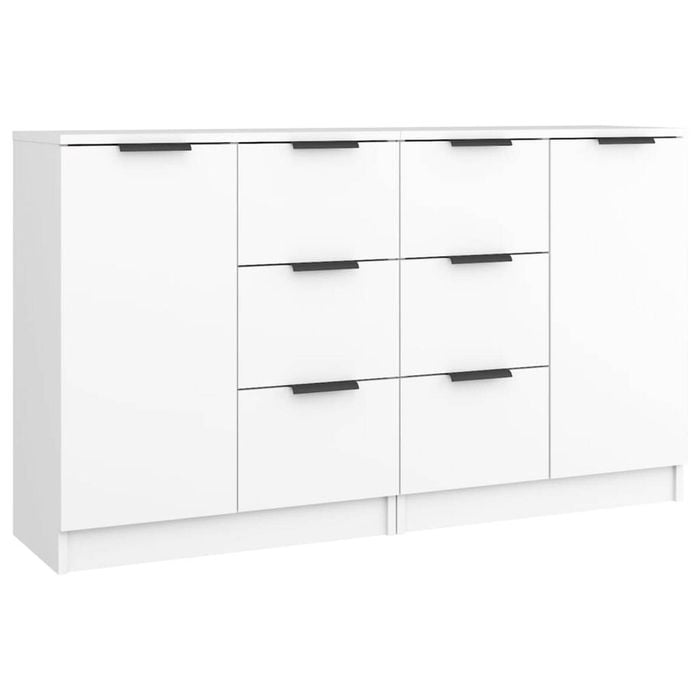 vidaXL 2x Sideboards White  Cupboard Cabinet Home Organiser