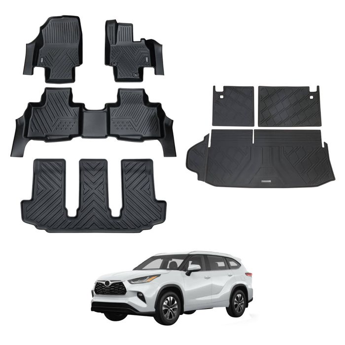 AUSGO Floor Mats & Boot Liner Set for Toyota Kluger 2021-Onwards Car Floor Liners Cargo Mat
