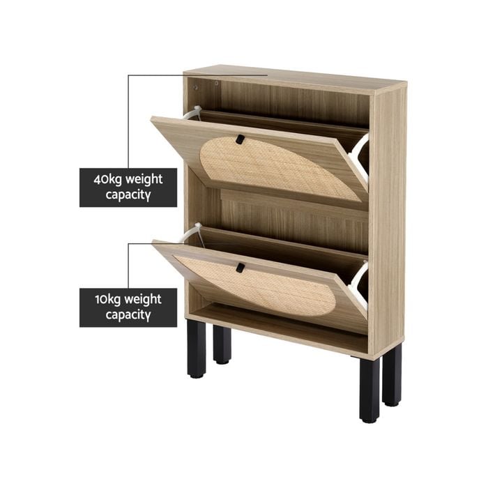 Artiss 2 Drawers Shoe Storage Cabinet - Bunnings Australia