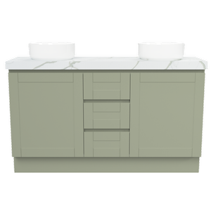 New England Joinery 1500mm Diadem Double Basin Freedom Top Floorstanding Vanity