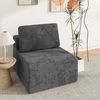 Advwin Armless Sofa Chair Chenille Fabric Modular Lazy Sofa Free Installation Deep Grey