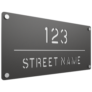 ProtectorAl 580 x 280mm Dark Charcoal ACM Cut Through Custom House Sign