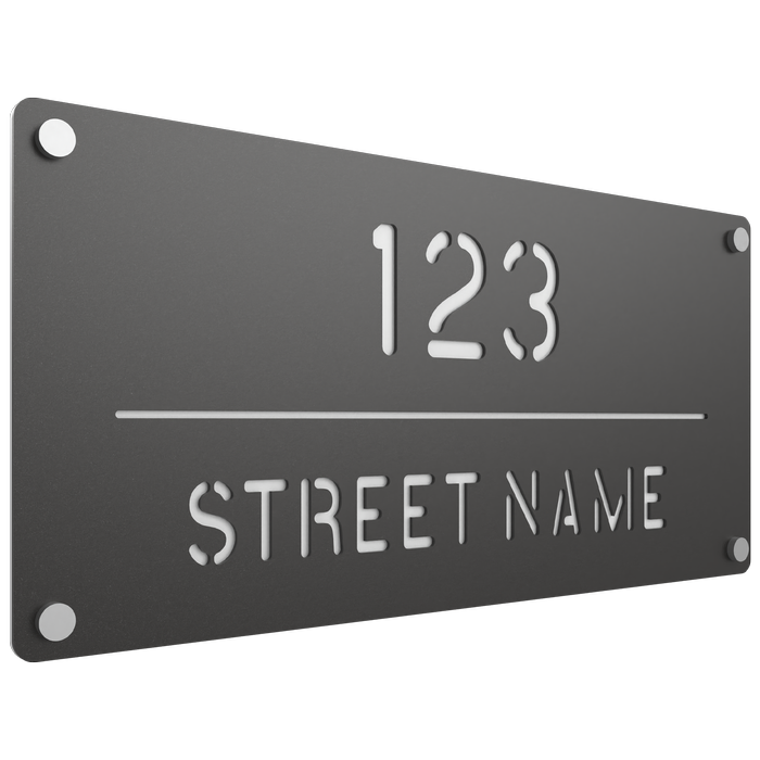 ProtectorAl 580 x 280mm Dark Charcoal ACM Cut Through Custom House Sign
