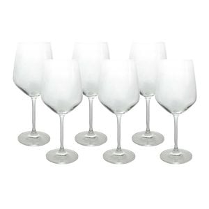 LVD 6pc Curve 23cm/540ml Stemmed Red Wine Glass Set - Clear