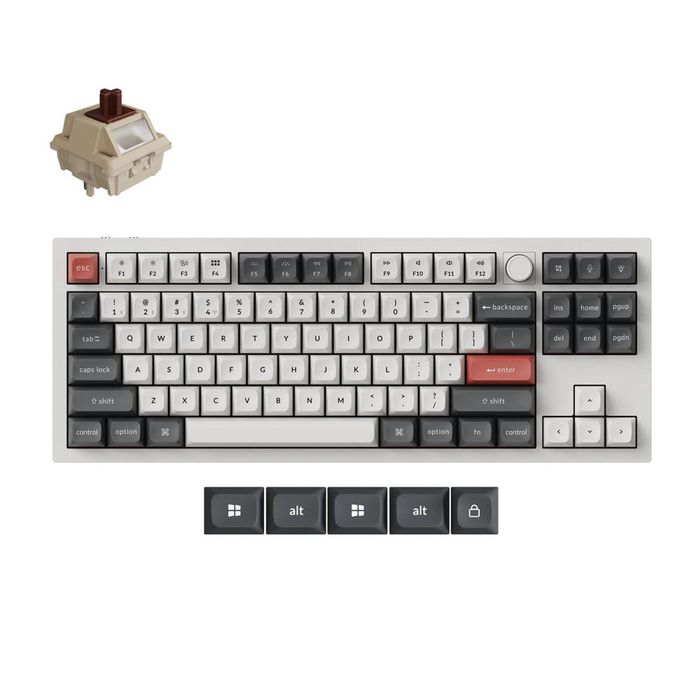 Keychron Q3 Ultra 8K Wireless Mechanical Keyboard (White) (Silk POM Switch - Brown)
