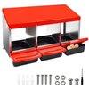 Chicken Hen Coop Hutch Nesting Box 3-Hole Roll Away Metal Design
