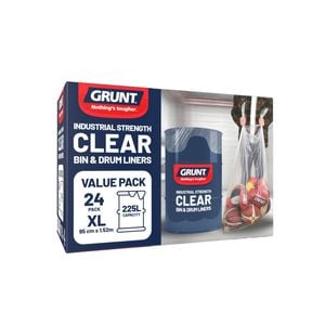 GRUNT 225L Clear Heavy Duty Bags