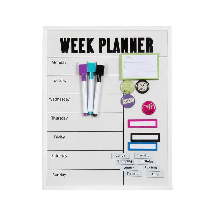 Quartet 28x36cm Weekly Planner Dry-Erase Board w/ Marker - Bunnings ...