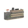 Modern Furniture KERAN  Reception Desk Left Panel - Acacia & Carbon Grey Colour