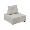 Foret 86cm Armless Seat Modular Extension Ottoman Couch Velvet Fabrics Sofa Beige