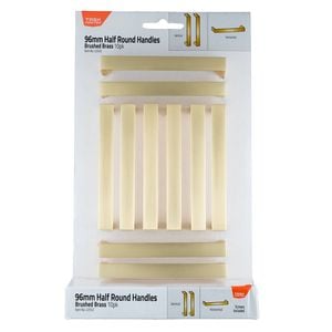 Taskmaster 96mm Brushed Brass 1/2 Round Handle - 10 Pack