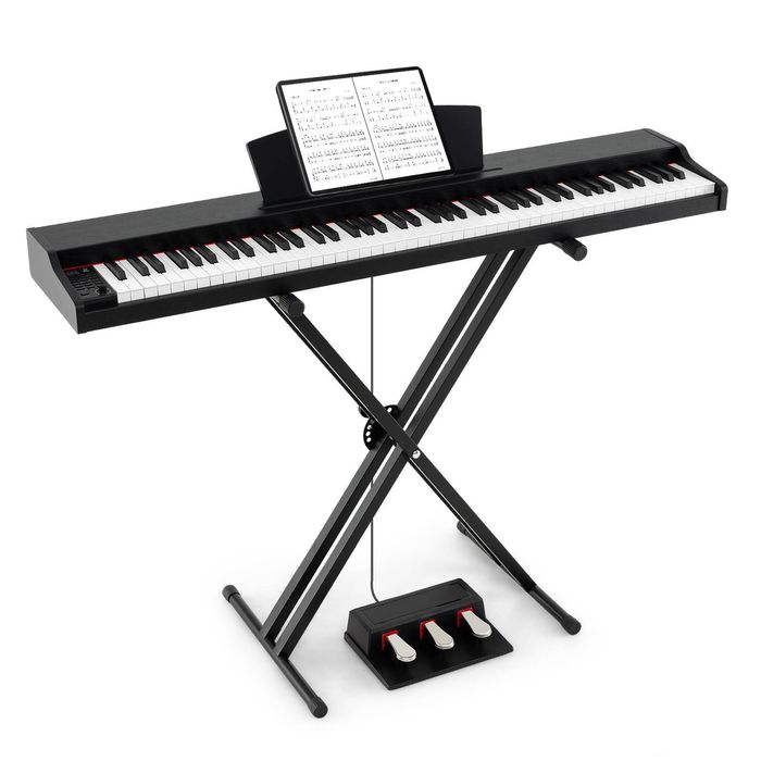Costway 88-Key Digital Piano Keyboard Set w/Adjustable Stand Black
