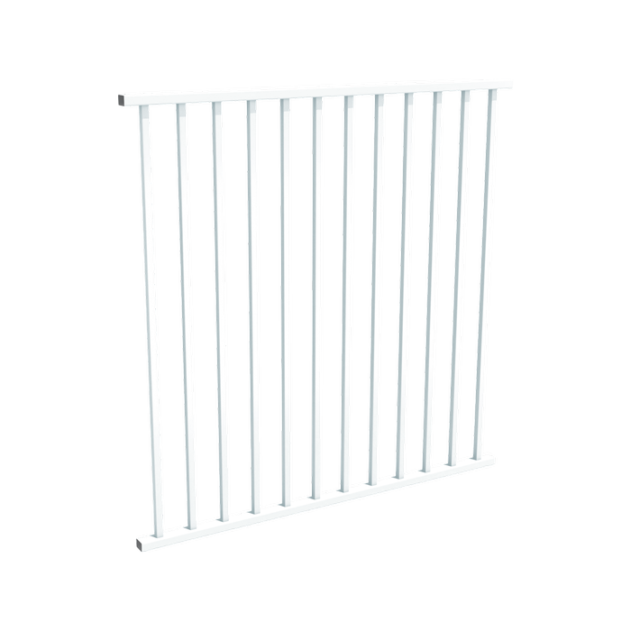 ProtectorAl 350 - 1200 x 1200mm Pearl White Aluminium Pool Fence Panel Flat Top with Square Picket