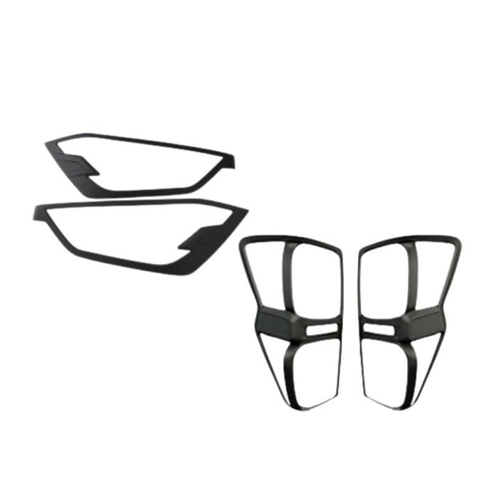 Matte Black Headlight &amp; Taillight Covers for Isuzu D-MAX 2020-2024