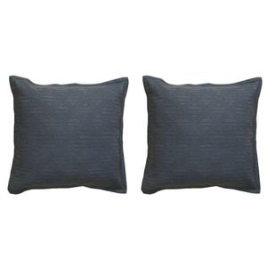 2PK Bianca Hallston Pre-Washed Cotton Cushion 43x43cm - Charcoal