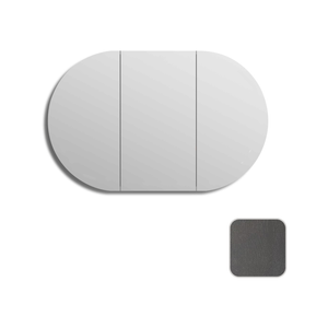 Attica Bentwood 1200 x 750mm Black Oak Oval Shaving Cabinet