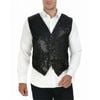 S Sequin Vest Waistcoat Disco Sparkle Costume Dance Party One Size Black