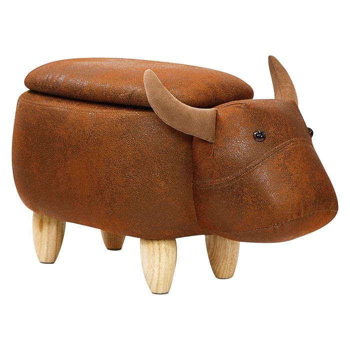 Tubby Kids Storage Ottoman Bench Foot Rest Stool Bedroom Cow Chair Leather Seat