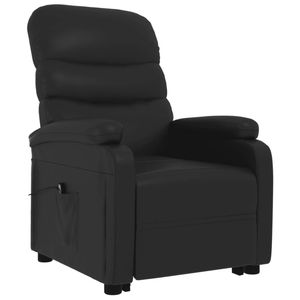 vidaXL Lift Chair Recliner Sofa Chair Stand up Chair Armchair Black Faux Leather