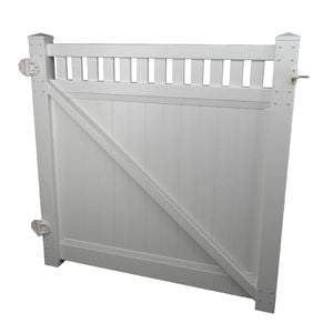 Think Fencing 1800 x 1760mm White PVC Mystique With Lattice Swing Gate  
