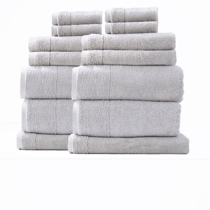 14pc Renee Taylor Aireys 650gsm Zero Twist Towel Set Vapour