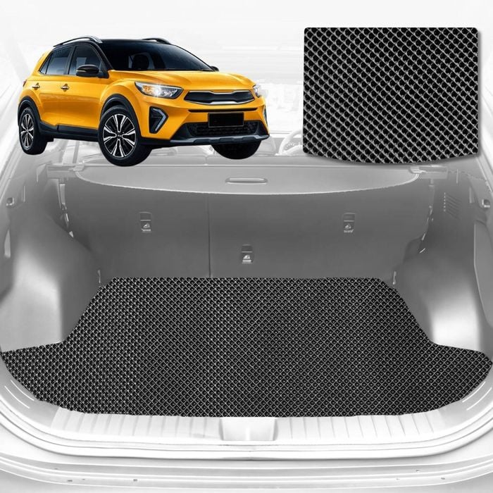 6D Diamond Car Boot Mat for Kia Stonic 2021-Current-Cargo Mat-Black-Outback GT