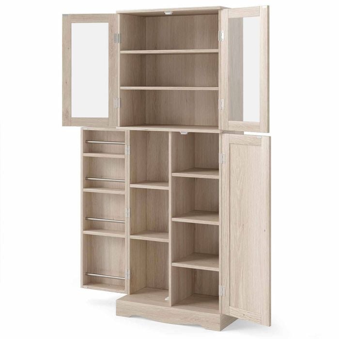 Costway 1.6m Kitchen Cabinet Sideboard Cupboard Natural