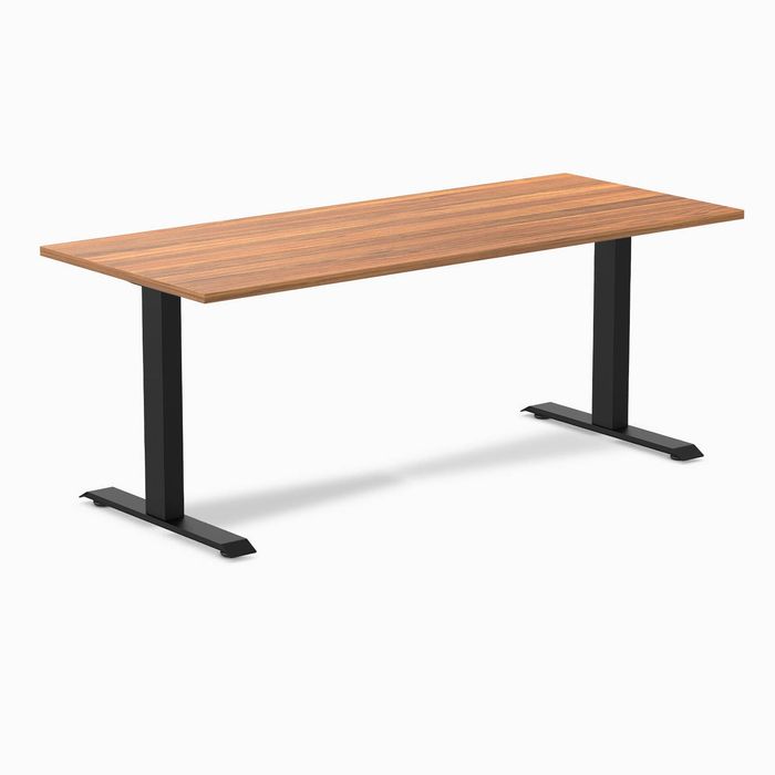 Desky Fixed Height Melamine Office Desk Matte Black Frame 180cm