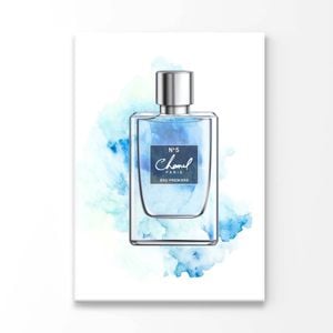 Blue Shade Fashion Perfume Bottle Print 100% Australian Made 60x90cm (Stretched Canvas)