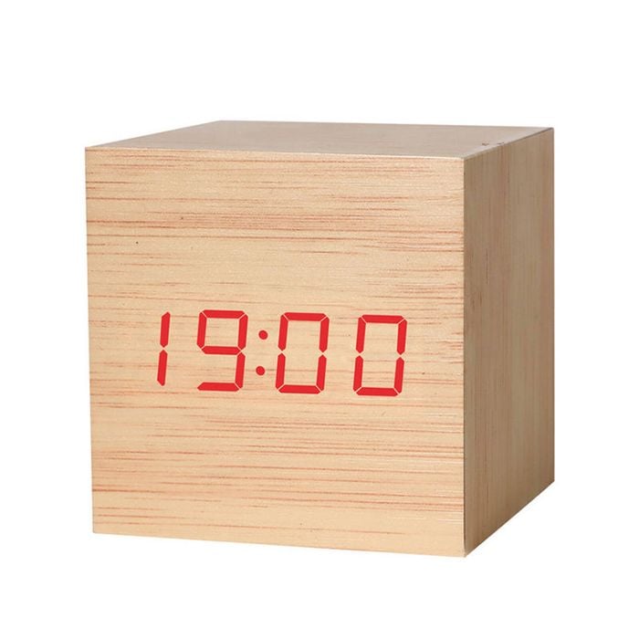Catzon Modern Wooden Alarm Clock Thermometer Calendar-bamboo2