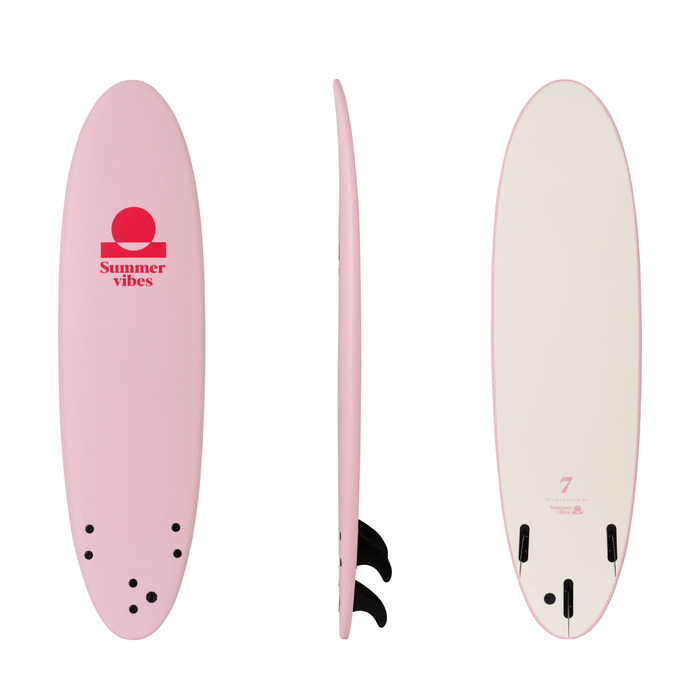 Summer vibes Mini Mal 7' Softboard - Pink White