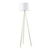 Cla Lighting Jambes Drum Shade Tripod Floor Lamp With Antique Brass White